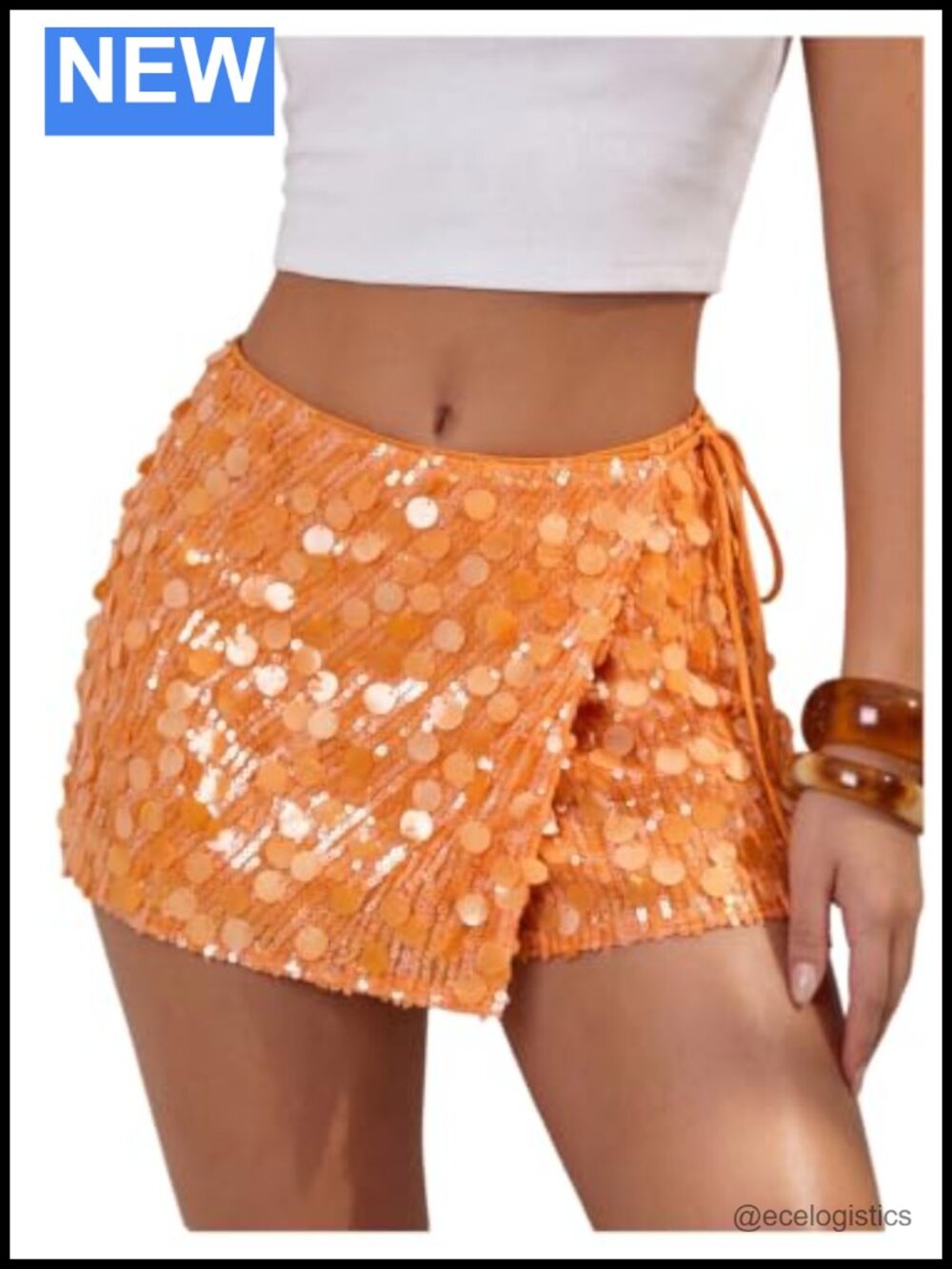 Sequin Mini Skirt Wrap Tie Side Glitter Party Skirt for Women